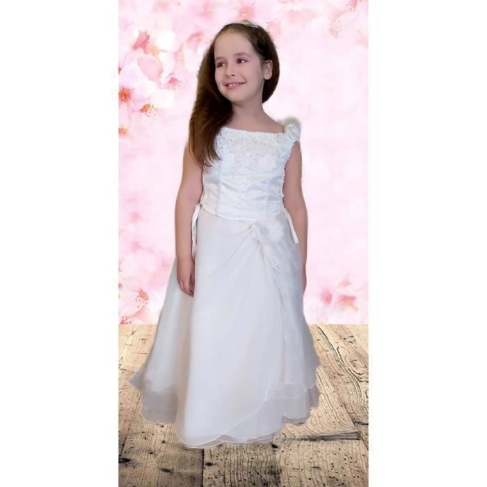 robe de cérémonie ou de baptême jupon inclus couleur ivoire du 2 au 14 ans