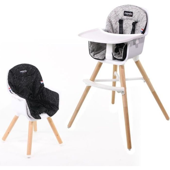 Bébé Élégant Avec Coussin,Pour Planche Alimentaire Double Couche,Convient 6 Pendant Des Mois à Chaise Bébé Plateau Amovible Chaise Haute Bébé Pour En Bois 2 En 1 Réglable En Hauteur 