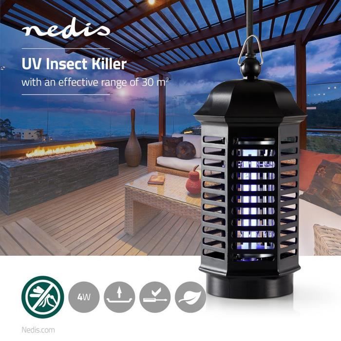 Lampe piège à insectes 4 W - Portée efficace: 30 m²