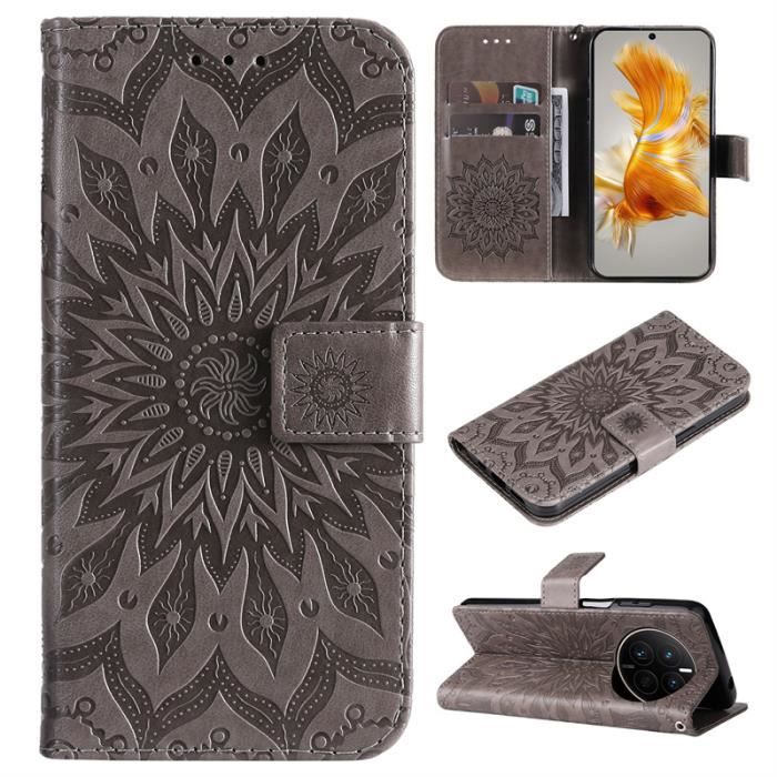 Coque Wiko Y82 Antichoc en Cuir PU Flip avec Motif Chat Dessin animé