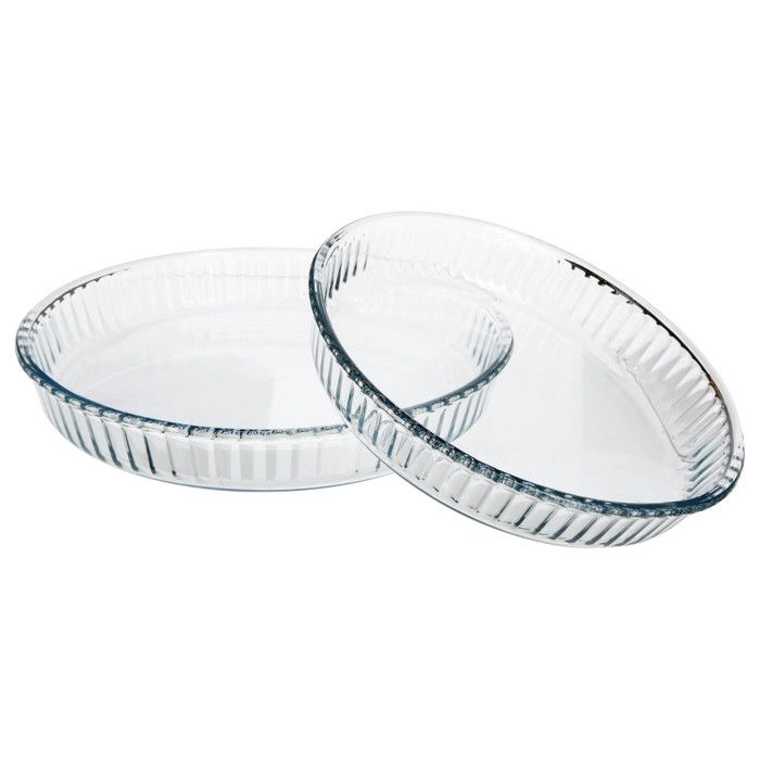 Lot De 2 Moules Pyrex En Verre Borosilicate - Moule à Tarte 28 Cm + Moule à Gâteau 26 Cm (fabriqué En France)