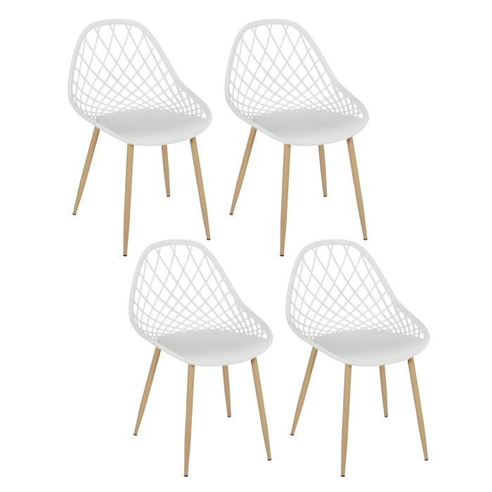 Mes Lot de 4 chaises de jardin et naturel - vue 2