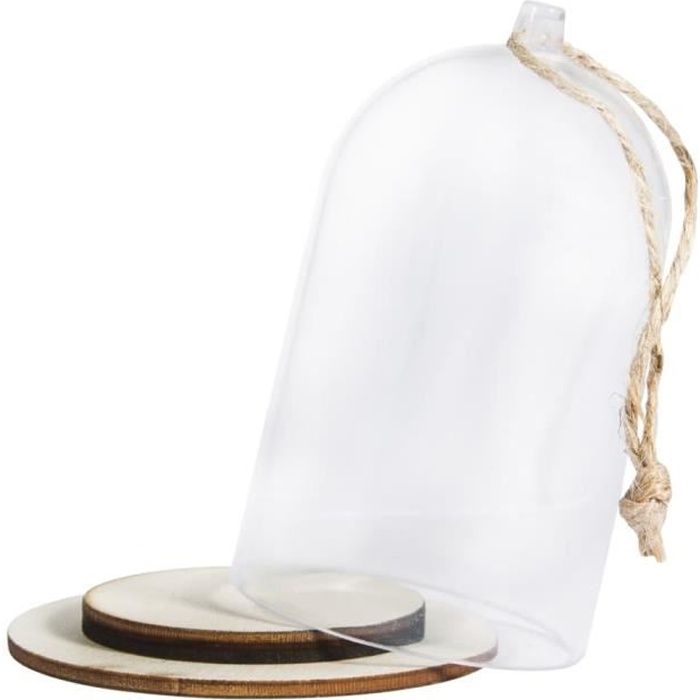 Cloche en plastique avec socle ø6cm x 9cm - Rayher Incolore