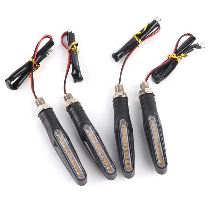 Lot De 4 Clignotants LED Universels Pour Moto - 12V, 12 LED, Homologués - Compatible Kawasaki, Harley, Etc.