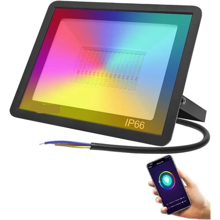 Projecteur LED Extérieur Intelligent Lepro F1 IA 30W – Contrôle Vocal, Synchro Musique, 16 Millions De Couleurs, IP65 | Compatible Alexa/Google