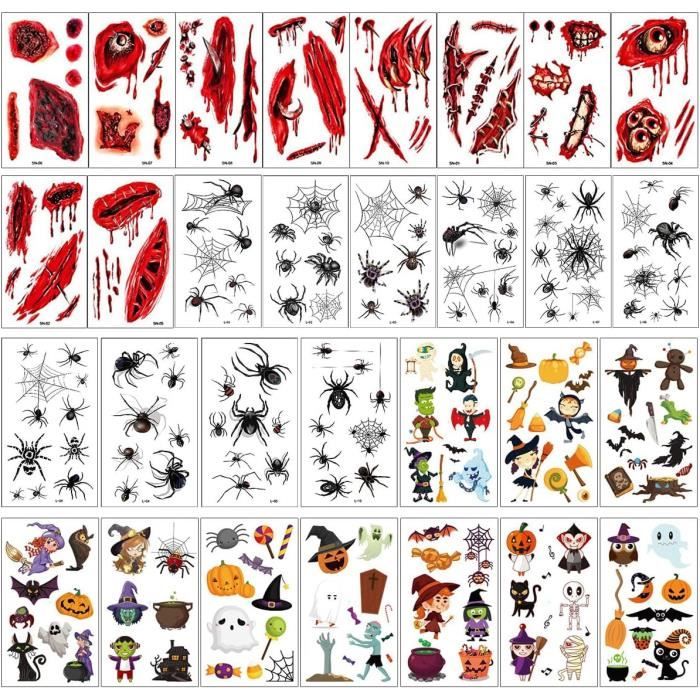 Transfert drôle Body Art araignée Halloween tatouage temporaire tatouage autocollant Halloween faux tatouage acheter à prix bas - livraison gratuite, avis réels avec des photos