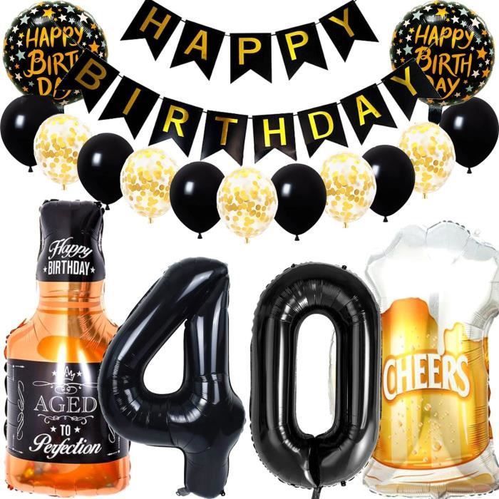 Hayayu Kit Ballon Bouteille Champagne – Décoration Anniversaire Adulte Et Mariage – Guirlande, Ballons Confettis Et Verres à Vin