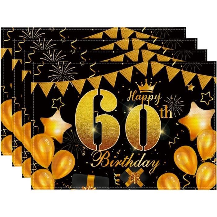 Serviettes D'Anniversaire Dorées 60 Ans - Lot De 20 - 33x33cm - Décoration De Table Élégante