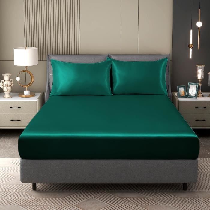 Drap Housse Uni Vert Foncé -Doux & Antiallergique main image 1