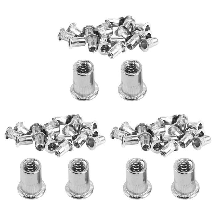 60 Pcs 304 Ecrou de Rivet InoX Rivnut Inserer Nutsert M6X15mm