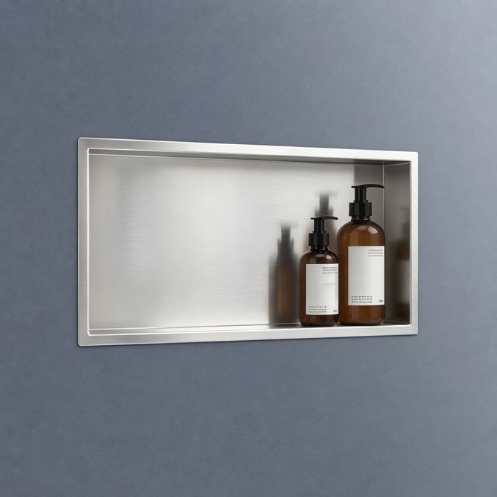 Sogood Niche de douche à carreler argent 30x60cm étagère murale à encastrer en acier inoxydable
