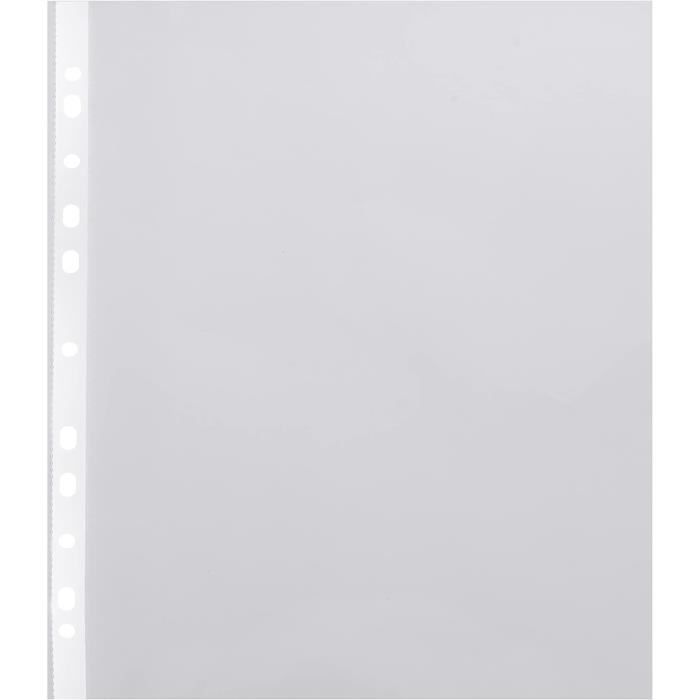 Lot De 100 Pochettes Transparentes A3 Perforées - 0,05 Mm - Pour Classeurs Et Protection De Documents