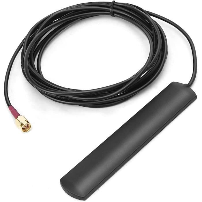 Antenne Externe 4G/5G T-bar Adhésive - Fréquences 698-960 MHz & 1710-4009 MHz - Gain 3 DBi - Câble 3 M SMA Mâle - Pour Routeur Mobile