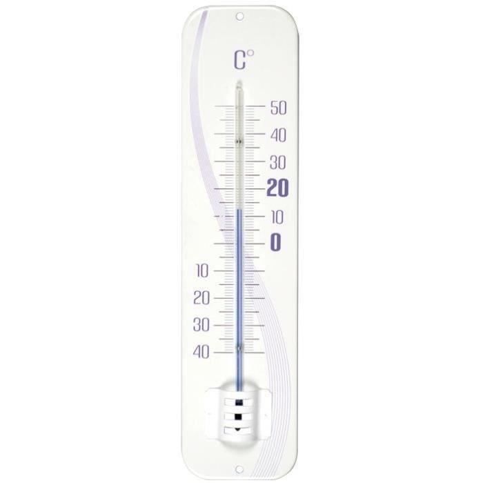 Thermomètre - STIL - Métal décoré - Blanc - Hauteur 28.5cm