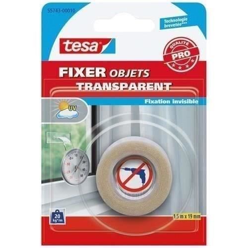 TESA fixation objets double face transparent 1.5mx19mm