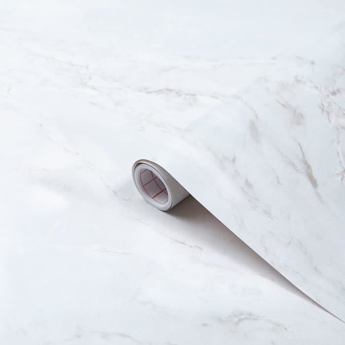 Rouleau Adhésif Effet Marbre Blanc Et Gris