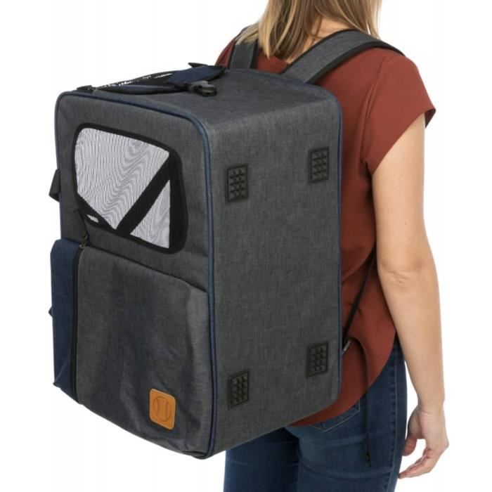 TRix IE Sac à dos de transport pour animaux de compagnie Gris et bleu