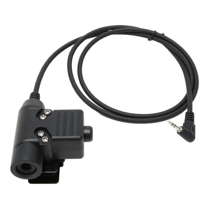 Câble Adaptateur Casque Pour Talkie-walkie - Prise Jack 3.5mm - PTT Push To Talk - 90cm