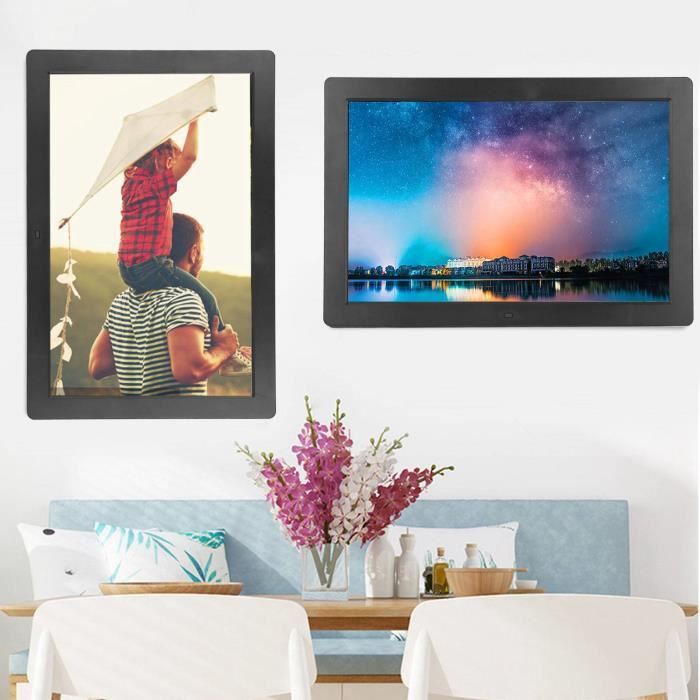 SUC-cadre photo intelligent Cadre Photo numérique intelligent WiFi 15 pouces, écran LED mural, grand video lecteur Prise UE