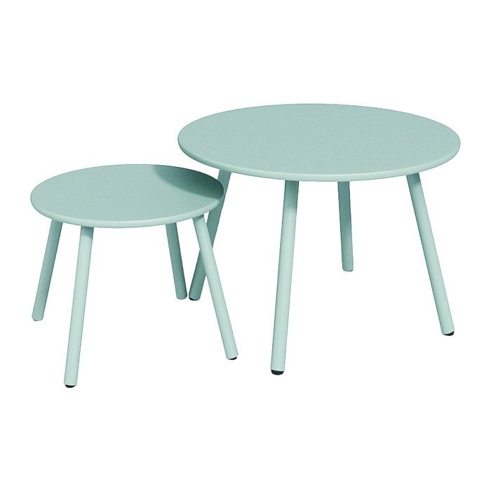 Tables gigognes de jardin en métal - Vert amande - MIRMANDE de MYLIA