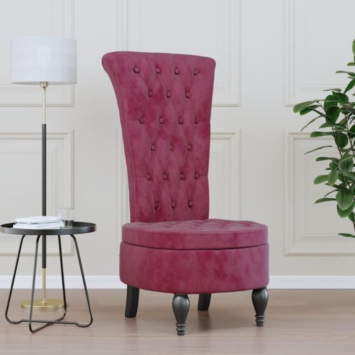 vidaXL Chaise à dossier haut rouge bordeaux conception de bouton 352467