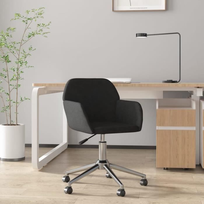 344734 vidaXL Chaise pivotante de bureau Noir Tissu