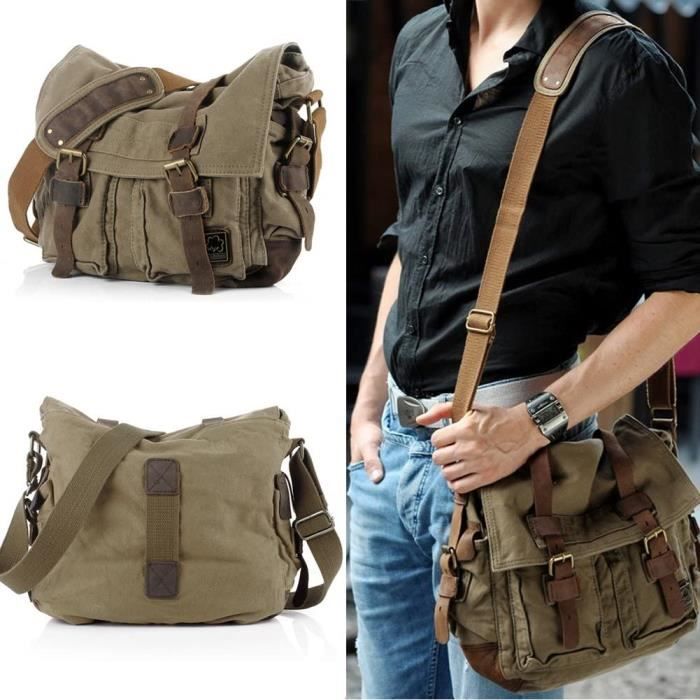 22  Homme Cuir Vintage Sac à Dos Sacoche Sac Bandoulière Sac à