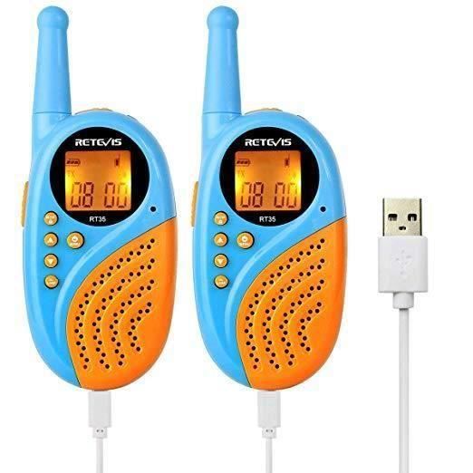 Kit 2x Talkie Walkie pour enfants avec chargeur et batteries