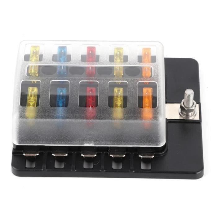 Bloc De Fusibles Universel 12V Avec Voyants LED - Pour Moto, Voiture, Ajout D'accessoires électriques