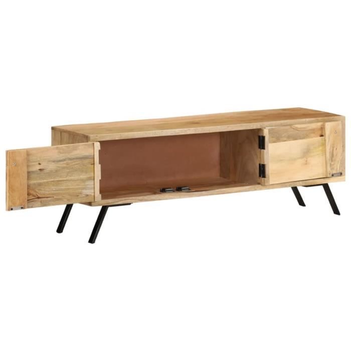 Zerodis Meuble TV 110x30x40 cm Bois massif de manguier RE388