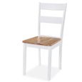 Excellent -Lot de 2 Chaises de salle à manger Chaise de Salon Moderne Fauteuil Chaise de cuisine Blanc Bois d'hévéa massif #334799-1