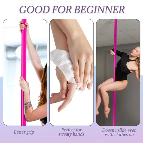 Barre De Pole Dance FEMOR - Hauteur Réglable 235-274 Cm, Diamètre 45 Mm - Danse, Fitness, Spin - Noir