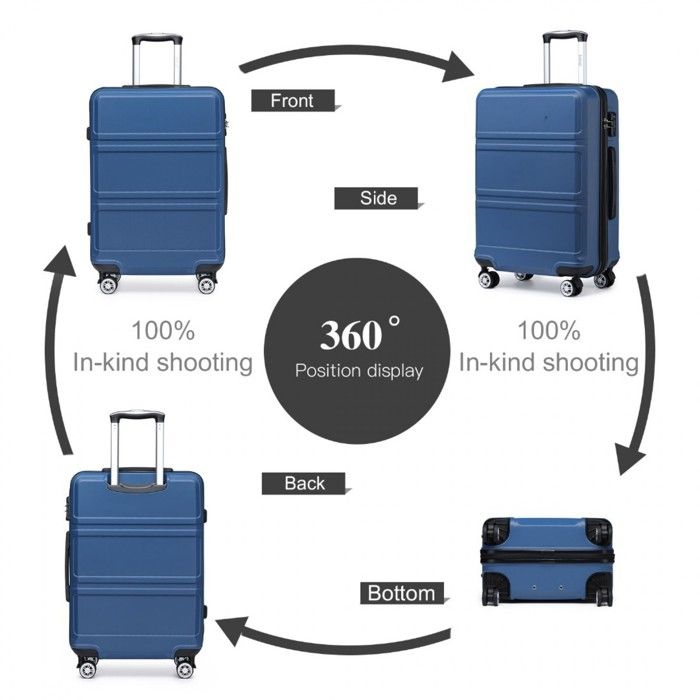 Set de 3 Valises – ABS Rigide, Roulettes 360°, Serrure TSA 🔒 - Accessoires & Bagagerie