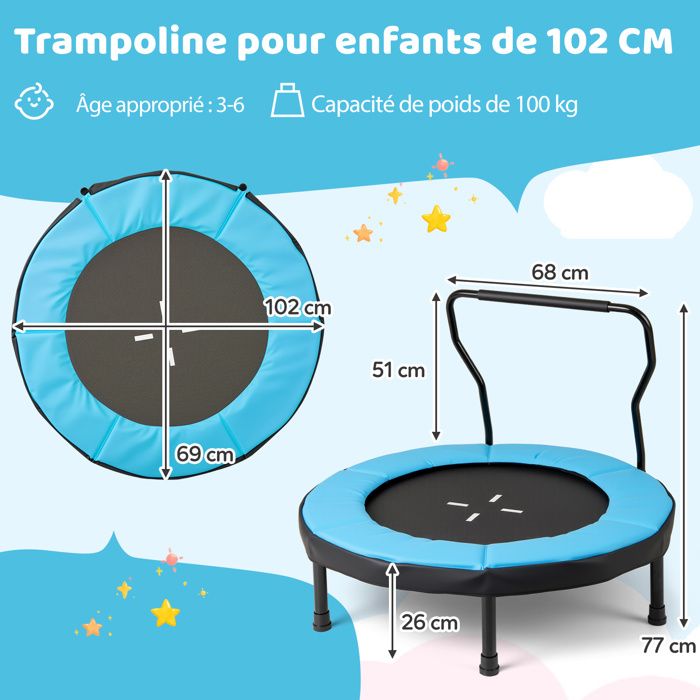 2 en 1 Trampoline Enfants (190x122cm) avec Balançoire Amovible 2 en 1 Trampoline Enfants (190x122cm) avec Balançoire Amovible