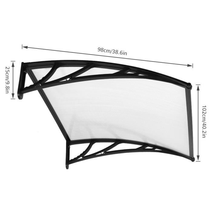 Auvent marquise de porte-Couverture de pluie-Ombre Protection-protection  UV-100X80cm-Conseil transparent et support noir - Cdiscount Bricolage