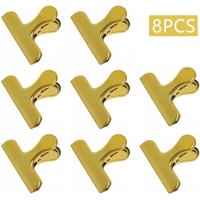Lot De 4 Pinces De Fermeture Pour Sachets - 119 Mm, Acier Inoxydable, Pour Cuisine, Bureau, Rangement - 12