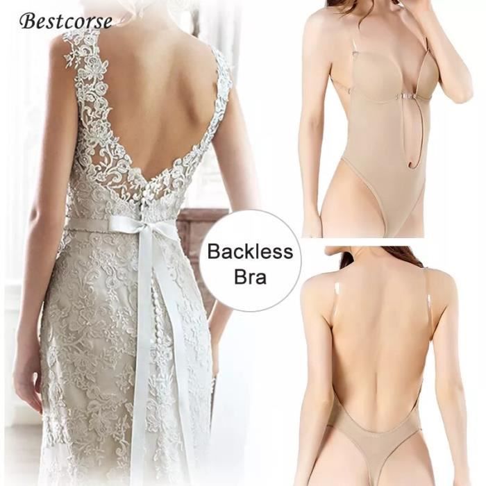 Corset Invisible Push Up pour robe de mariee Nude Soutien gorge sans bretelles pour femmes Blanc Cdiscount Pret a Porter