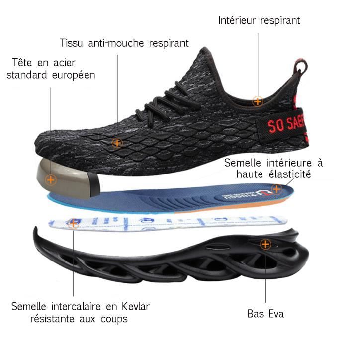 Chaussures De Sécurité Légères ArtSew - Basket De Travail Homme/Femme Avec Embout Acier, Respirantes