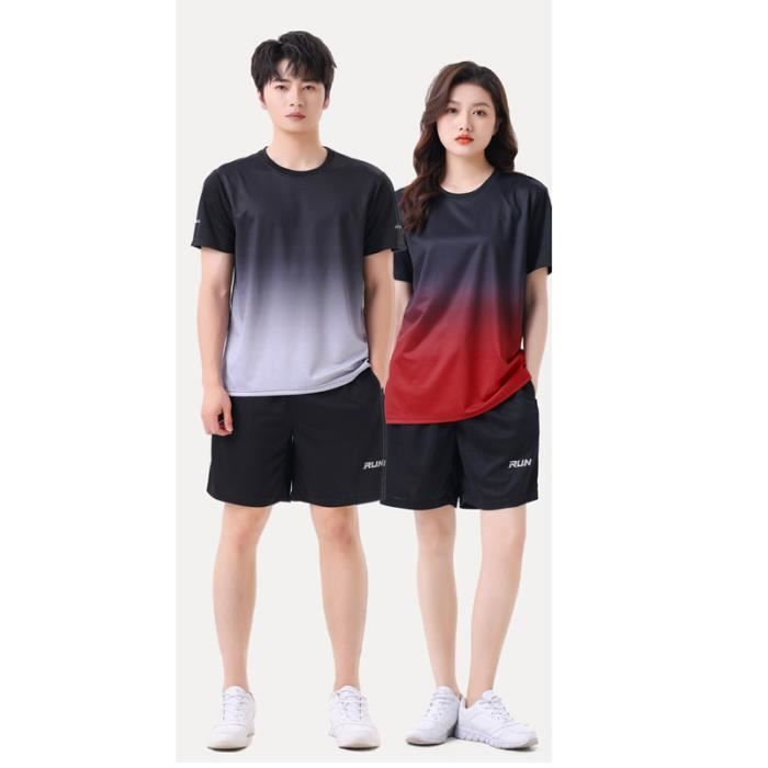 Ensemble de Vetement Sport Mixte Manches Courtes Vert Respirant