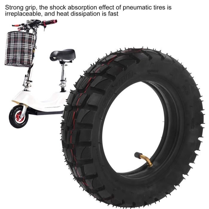 Pneu Et Chambre à Air Pour Scooter électrique 10 Pouces - 255x80 - Caoutchouc Gonflable Haute Adhérence - 4