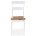 Excellent -Lot de 2 Chaises de salle à manger Chaise de Salon Moderne Fauteuil Chaise de cuisine Blanc Bois d'hévéa massif #334799-2