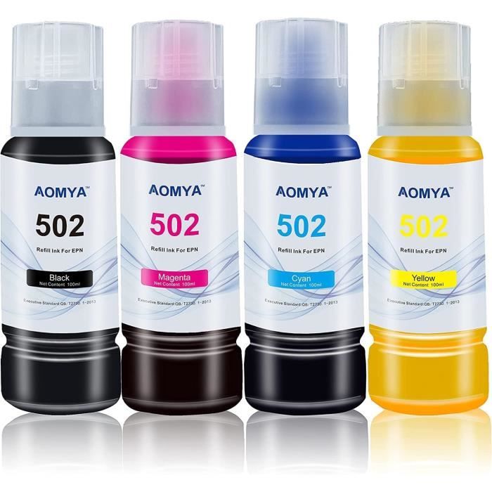 Encre Sublimation T502 Pour Epson EcoTank - Recharge Couleurs Vives - Transfert Chaud