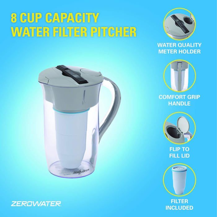 ZeroWater Lot De 4 Filtres De Rechange 5 Étapes - Réduction Plomb PFAS - Eau Pure