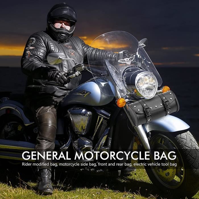 Sac à outils en cuir, coffres et bagages moto sacoche moto avec sangles de  montage sacoches cavalières pour motos, 21×10×10 c[68] - Cdiscount Auto