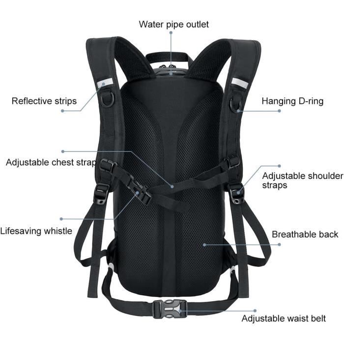 Sac à Dos de vélo 10 l, Ultra léger, Sac à Dos d'hydratation, Sac à Dos de vélo imperméable, Sac à Dos de Ski pour Homme avec Protection Contre la Pluie, Petit Sac à Dos de vélo 10 l, Ultra léger, Sac à Dos d'hydratation, Sac à Dos de vélo imperméable, Sac à Dos de Ski pour Homme avec Protection Contre la Pluie, Petit