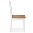 Excellent -Lot de 2 Chaises de salle à manger Chaise de Salon Moderne Fauteuil Chaise de cuisine Blanc Bois d'hévéa massif #334799-3