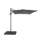 Sweeek Parasol Déporté Rectangulaire 3x4m Gris - Avec Dalles De Lestage
