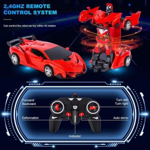 Voiture Télécommandée Robot Kazzley Police - Transformation Auto & Danse - Cadeau Garçon 4-10 Ans