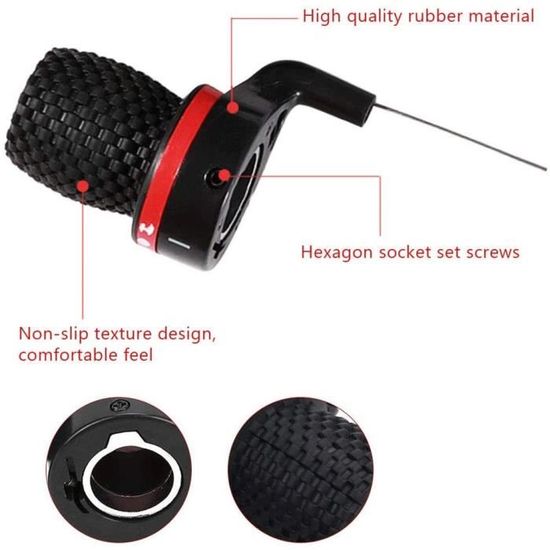 Vélo Vitesse Shifter Vélo Manettes Manettes Vélo Poignées Vélo Vitesse Twist Levier De Vitesses Poignées Accessoires Universels pour VTT Route Vélos 1 Paire