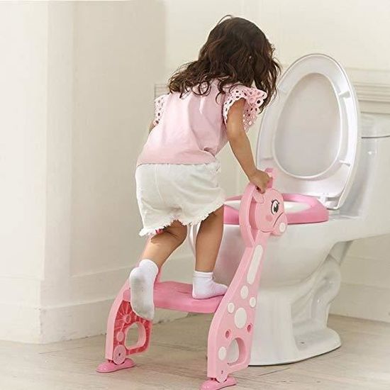 Bleu et Vert Wakects R/éducteur de WC Enfant Pliante Si/ège de Formation de Toilette pour Enfants avec Antid/érapant /Échelle Marche et Poign/ées R/éducteur de Toilette avec /Échelle R/églable